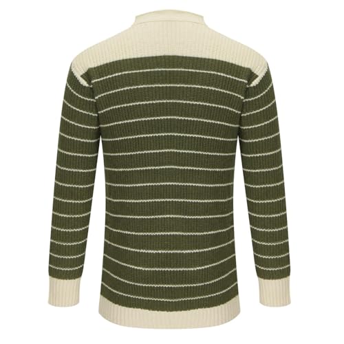 Men's Stripe Cardigan Sweaters Buttons Down Long Sleeve V-Neck Cardigans Slim Fit Casual Ribbed Knitted Sweater4
