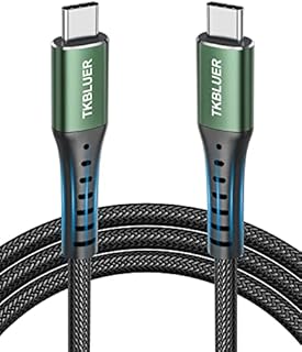 TKBLUER USB C to USB C Charger Cable 2M, 60W PD Fast Charging USB C Cable,Type C to Type C Braided Data Cable Lead for iPad Pro 2020,iPad Air 4,MacBook Pro 2020,Samsung S22 Ultra S21,S20 Pixel