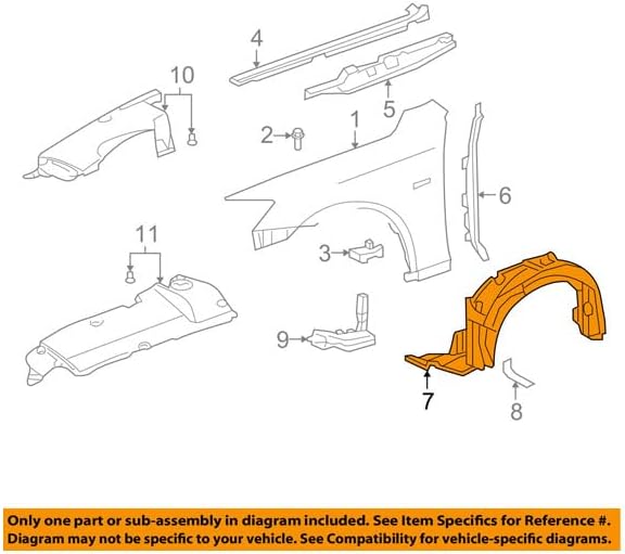Miniatura 3 de 11  13 IS250IS350 protector de salpicaduras delantero interior del guardabarros Panel lado izquierdo del conductor