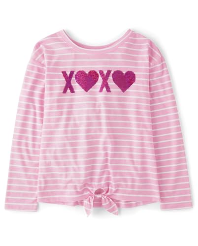 The Children's Place,Long Sleeve Knit Tie Front Top,Large (10/12)