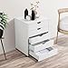 5 Drawer Storage Organizer, Wood File Cabinets with Wheels, Large Printer Stand for Home Office Study Dressing Room