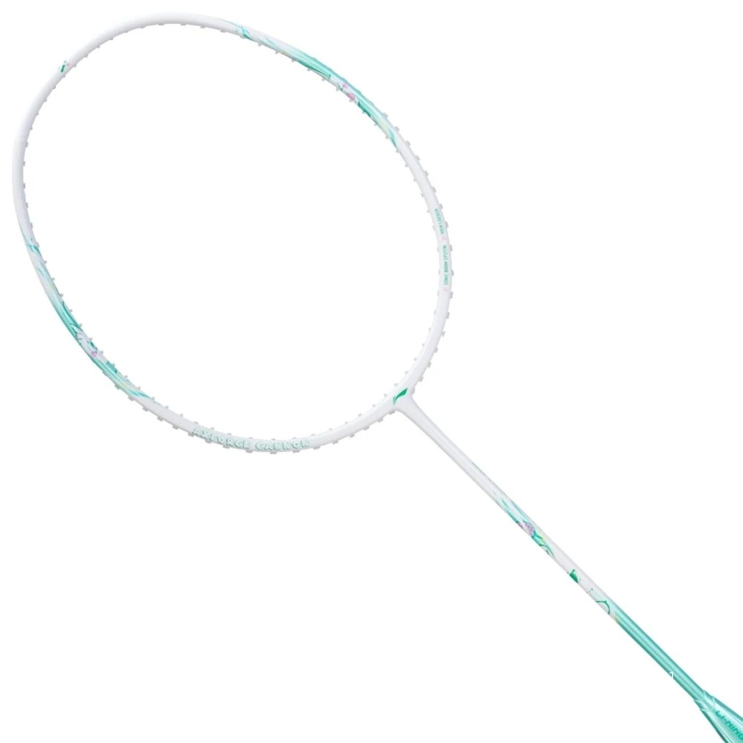 li-ning axforce cannon badminton racket, head heavy attacking racket with flexible shaft (pearl white, 4u/g5)