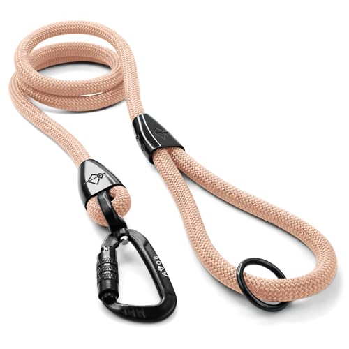 MADE TO ROAM Premium Explorer Leash - Climbing Rope Leash with Autolocking Aviation Aluminum Carabiner - Carolina Blooms, 6ft