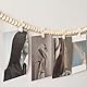 Mkono Hängendes Foto-Display mit Clips, Boho-Holzperlen-Girlande, Banner, Collage-Karte, Bild, Kinder-Kunsthalter, Schnur mit 9 Clips für Schlafzimmer, Wohnzimmer, Büro, Wohnheim-Dekoration,