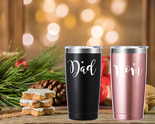 Dad & Mom 20Oz Tumbler Gifts.new Parents Couple Gifts.gift For Pregnancy Parents To Be New Mom Dad Baby Shower.birthday Christmas Anniversary Fathers Mothers Gifts.(Black/Rose Gold) #TOP6