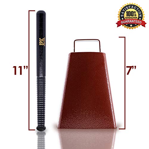 Epic Creations Cow Bell With Handle-7 Inch Cow Bell Noise Maker, Cowbell Beater Stick, Cheering Bell For Football Games, Cow Bells For Sporting Events (Antique Copper) #TOP6