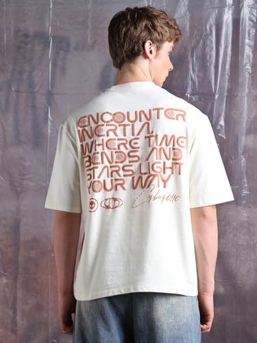 Image of Hubberholme Men Cotton Printed Oversized Round Neck Half Sleeves Tshirts