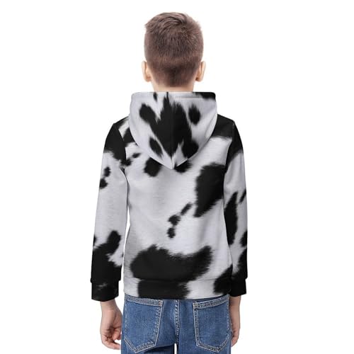 Cow Pattern moo Hoodie Teens Sweatshirts Pullover Hoody Casual Loose Big Kid Hooded Athletic Shirt Tops 7-18 Years3