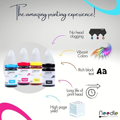 Needle High Yield GI790 / GI 790 Inkjet Ink Tank Refill Compatible for Canon G1000, G1010, G2000, G2010, G3000, G3010, G4000, G4010, G4085 CISS Ink... - Image 3