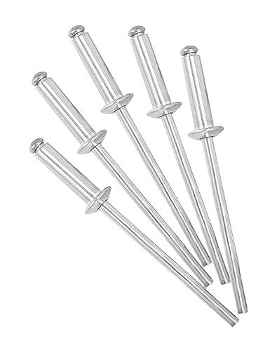 QWORK Aluminum Blind Rivets, 500 Pcs 1/8\" x 1/2\" ((3.2x12mm) Rivets Assortment, Blind Rivet, Silver