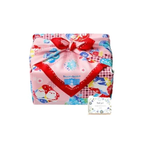 柳 月 【冬 結 び】 二段重ねの豪華なギフト 冬の特製 贈答 詰め合わせ 8種のお菓子(16個入) 風呂敷付き 北海道限定 ＋ショップオリジナルティッシュ付き お土産 お歳暮 贈り物のサムネイル