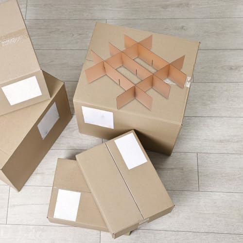 QUMIIRITY Versandkarton-Teiler 5 Stück Kartonverpackungsbox Mit Trennwänden Für Glaswaren Sicherer Schutz Effektiv Gegen Druck Und Stöße Einfach Montierbar Vielseitig Für Umzug Und Lagerung