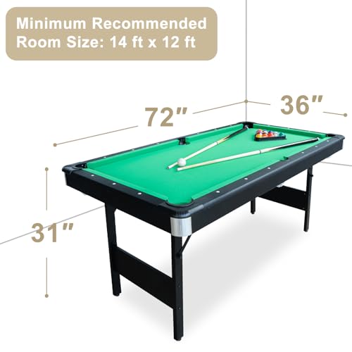 Seydrey 6-Foot Portable Foldable Pool Table with All Accessories – Compact Billiards Table for Home, Game Room, Apartment - Thumbnail 2