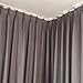 Heavy Duty Continuous Double Track Curtain Track Electrophoresis Double Row Track ABS Seal Aluminium Alloy Slide Ceiling Mounted for Room Privacy Barrier(White,5.9ft)