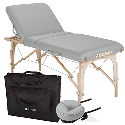 Image of EARTHLITE Portable Massage Table Package AVALON - Reiki Endplate, Premium Flex-Rest Face Cradle & Strata Cushion, Carry Case (30 inchx73 inch)