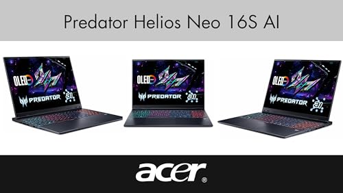 Image of acer Predator Helios Neo 16S AI Gaming Laptop 16 inch (2560x1600) 240Hz OLED 100% DCI-P3 (Intel Ultra 9-275HX, GeForce RTX 5070 Ti, 64GB DDR5, 1TB SSD, TB 4, Copilot, Win11Home) w /DKZ USB Port Expander