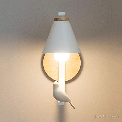 Wall Lamp Nordic Bird Wall Lamp Bedroom Lamps Bed Lights Compatible with Home Postmodern Indoor Lighting Living Room Deco Corridor Wall Light Fixture (Lampshade Color : Black C) (White D)