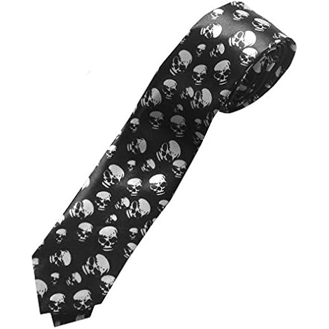 Black Tie with White Scary Skulls Cover