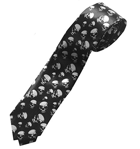 DangerousFX Blanche/noire (ties-Scary Skulls) cravate: Crânes effrayants