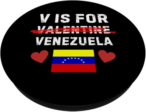 Miniatura 2 de V Is For Venezuela Funny South America Valentine PopSockets Standard PopGrip