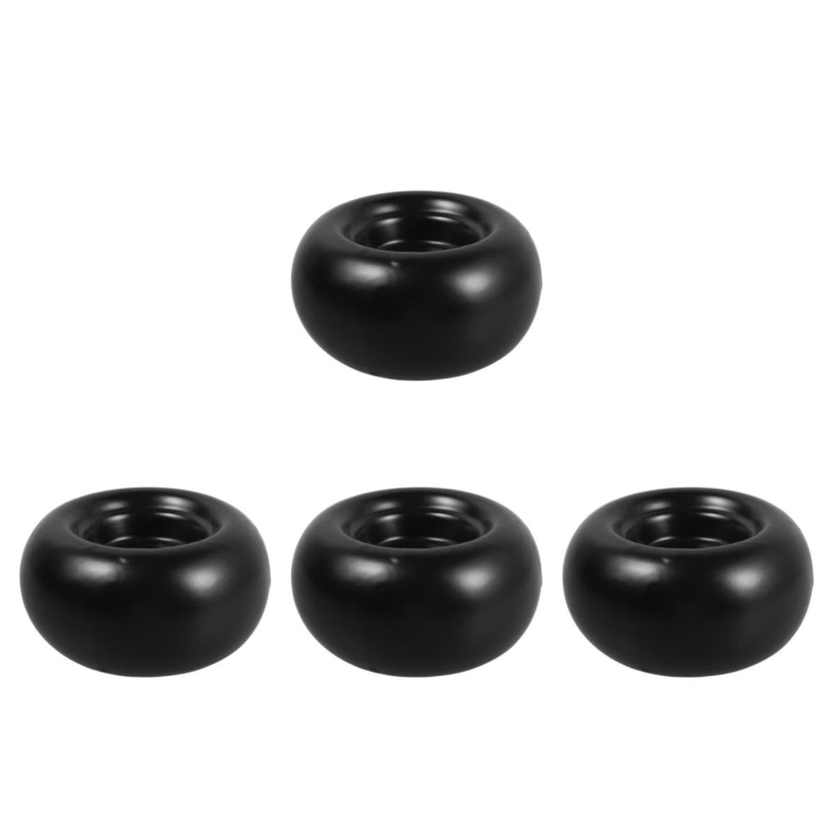 Toyvian 4 Piezas Candelabros de Cerámica Negros para Velas de Té, Estilo