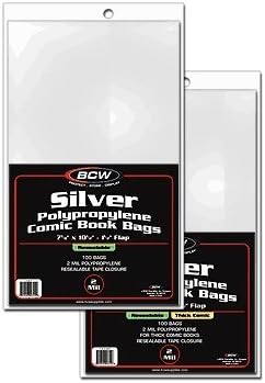 BCW - BCW-SIL-R - Silver Age Size Comic Outer Sleeves - Resealable - (1000 Sleeves)