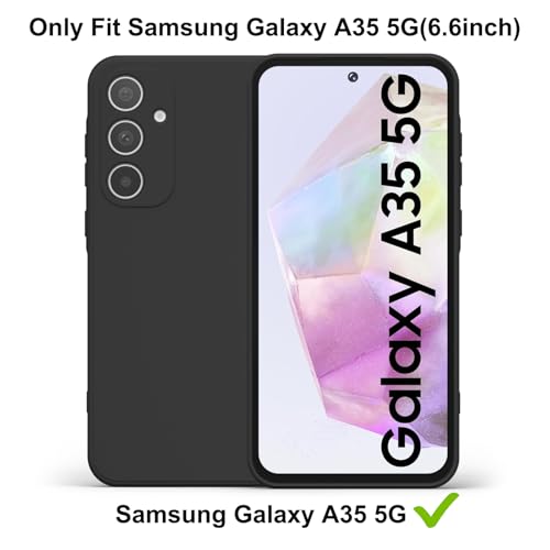 Image of Tobfit Silicone Phone Case for Samsung Galaxy A35, Durable Shockproof Phone Cover for Samsung Galaxy A35 (Black)