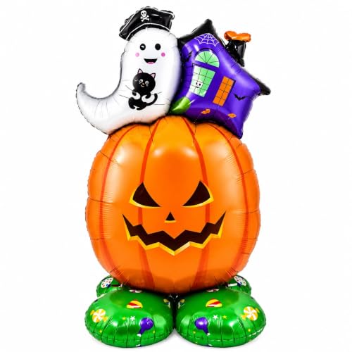 Image of AMFIN Halloween Pumpkin Ghost House Foil Balloon Decoration