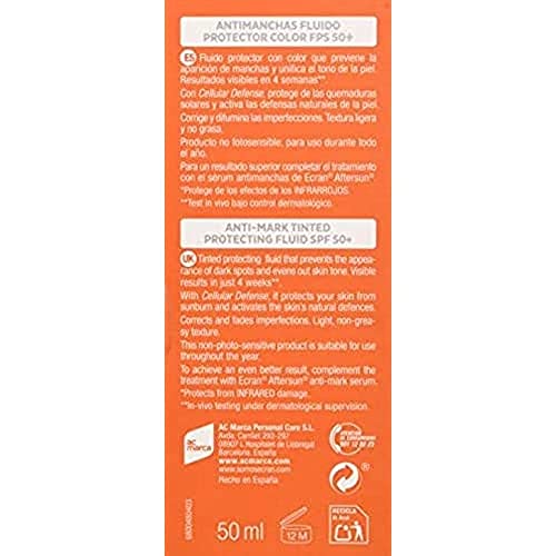Ecran Sunnique - Fluido Protector Solar con Color SPF 50, Resultados en 4 Semanas - 50 ml Cover