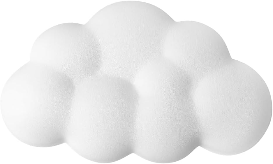 Cloud Wrist Rest Cushion for Mouse, Ergonomic, Soft PU Leather Memory Foam, White