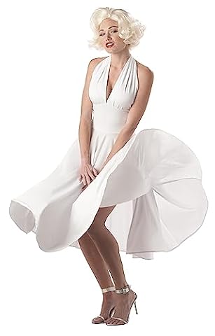 Seksowny strój dla dorosłych - klasyczna sukienka Marilyn Monroe, fantazyjna sukienka kostium, sukienka CELEBRITY (damski: 6-8)