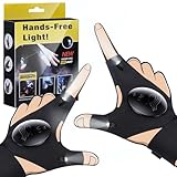 Previca LED Gloves with Lights Gifts for Men - Flashlight Glove for Fishing Dad Birthday Gift Gadgets for Christmas Stocking Fillers for Him - Image 1