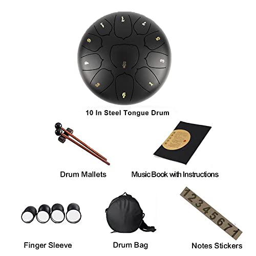 Steel Tongue Drum 11 notas 10 pulgadas rojo dorado miniatura 5