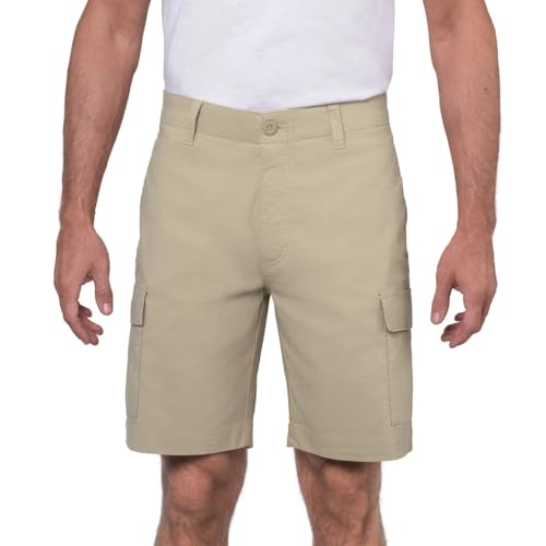 Wearfirst Men’s Classic Fit Stretch Lightweight Cargo Short (Tan, 36)
