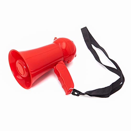 BEMLDY Mini Portable Megaphone Bullhorn with Siren, Voice Recorder and Adjustable Volume. Handheld Mic,Ideal for Fans Cheering of Football, Soccer, Baseball, Hockey, Basketball (red)