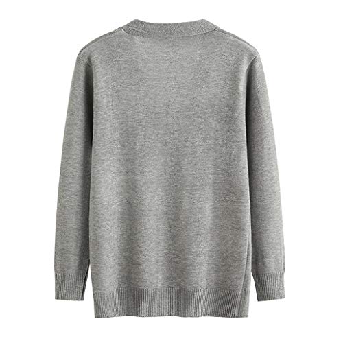 Women's Button Down V Neck Long Sleeve Soft Knit Cardigan Sweater, Fankle Basic Casual Open Front Fake Pocket Coat (XS-4XL)