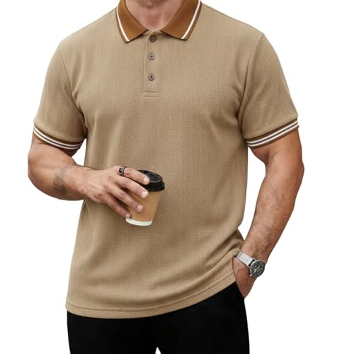 Image of Mack Jonney Men's Premium Jacquard Polo T-Shirt | Short Sleeve Soft Knit Fabric | Stylish Casual & Smart Wear Polo-M6907