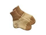 tevirP Socks 100% MERINO WOOL baby leg warmers knitted (24-36 mo, Beige-Brown)