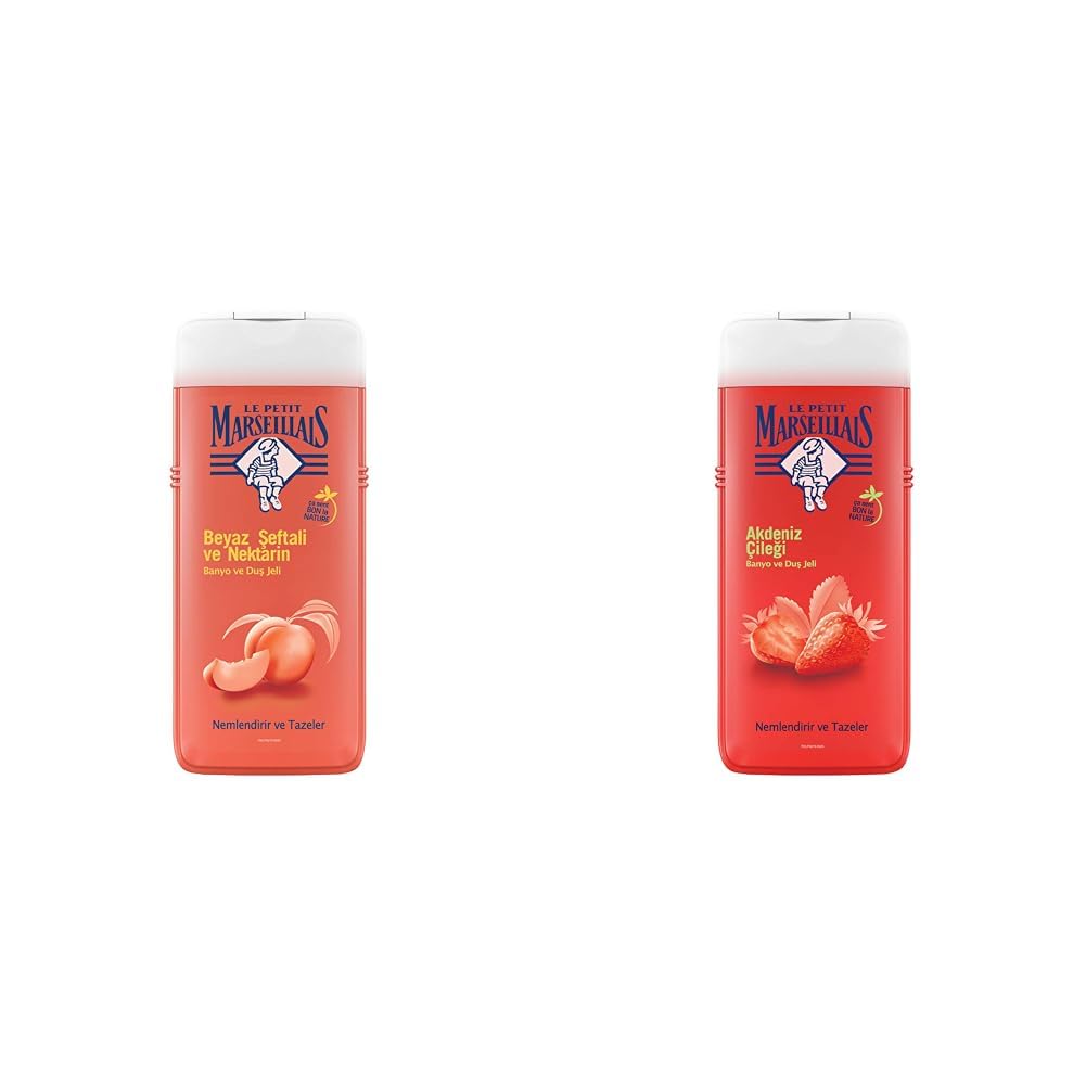 Le Petit Marseillais Duş Jeli Beyaz Şeftali & Nektarin (650 ml) ve Le Petit Marseillais Duş Jeli Akdeniz Çileği (650 ml)