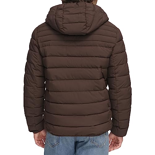 Image of Water Resistant Performance Stretch Hooded Puffer Jacket
