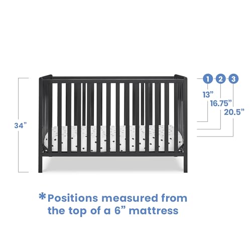 Delta Children Heartland 4-in-1 Convertible Crib, Black - image 5