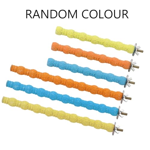 Suporte de madeira para poleiro, brinquedo colorido para moer patas, gaiola para pássaros de estimaç