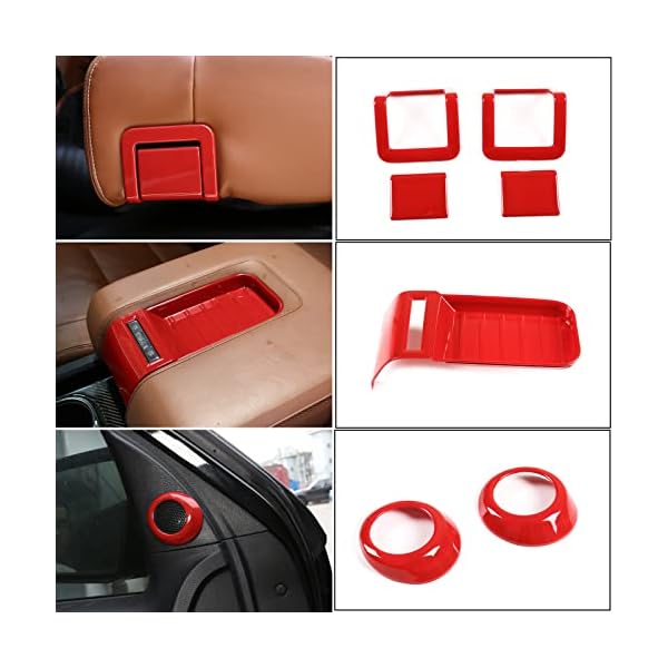LLKUANG Console Air Outlet Cover Gear Shift Panel Cup Frame for Toyota Tundra 2014-2021 Car Accessories Interior Cover Trims ABS Decoration Kit-31pcs(Not Fit for RHD)(Red) - Image 6