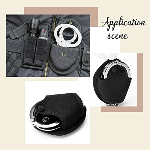Image of GORGECRAFT Holder Polyester Open Top Law Enforcement Ponch Loop Belt Case Holster Universal Standard Size Case Holder Pouch Fits Chain Hinged Cuff for Duty Belt Police (1PC,Black)