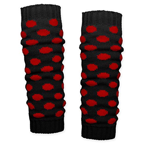 SoulCats® 1 paire de jambières à pois en combinaison de couleurs noir à pois rouges Cover