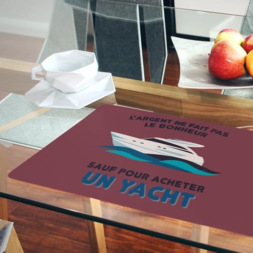 Set de table liège rouge grand format napperon souple lavable yacht lot de 4 - 6