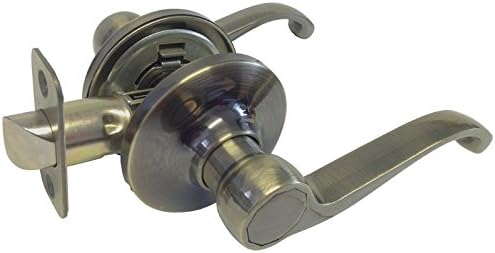 Antique Brass Lock Door Lever Handle Entry/Privacy/Passage/Dummy/Deadbolt 835AB (Passage Hall and Closet (No Lock))