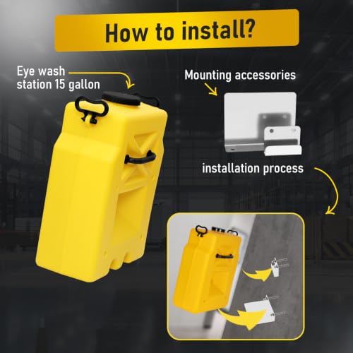 Image of Magula 15 Gallon Portable Eye Wash Station OSHA-Approved,Wall Mounted Emergency Eyewash Station with Dual Spray,Ansi Certified First Aid Eye Wash Units,20 Minutes Eye Washing Station