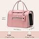 pecute Katzen Transportboxen Katzentransportbox, Atmungsaktive Hundetasche Katzen Tasche, PU Leicht Haustier Tragetasche, Katzentransporttasche Für Reisen Hundetragetasche Für Katzen Welpen,Rosa