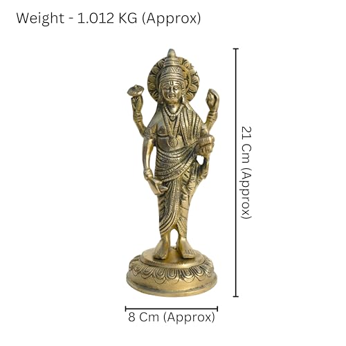 Image of Brass Dhanvantri Statue /Idol for Vastu Shastra and Feng Shui Remedies for Home Decor Statue /SHOWPEICE Product Decorative Items /VASTU Remedy, 7 x 7 Cm